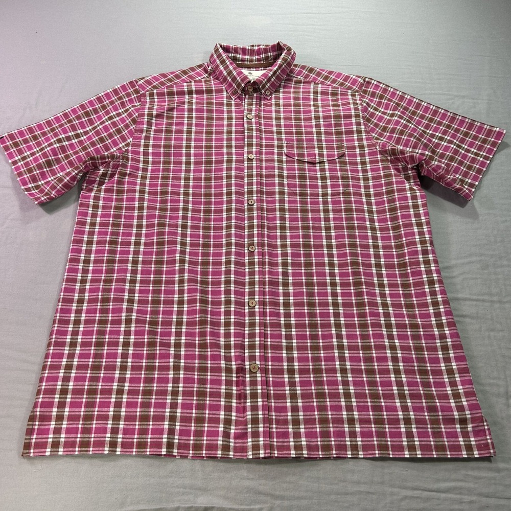 Territory Ahead Shirt Mens 2XL TALL‎ 2XLT Red Plaid Button Up Casual Camp